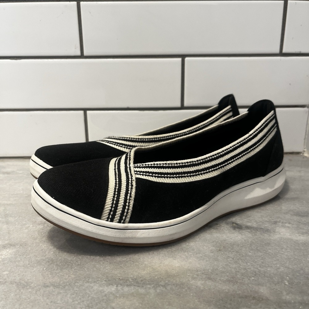 Clarks Cloudsteppers Breeze Sky Air Comfort Flats Black W:‎ Size 11 US-42.5 EU